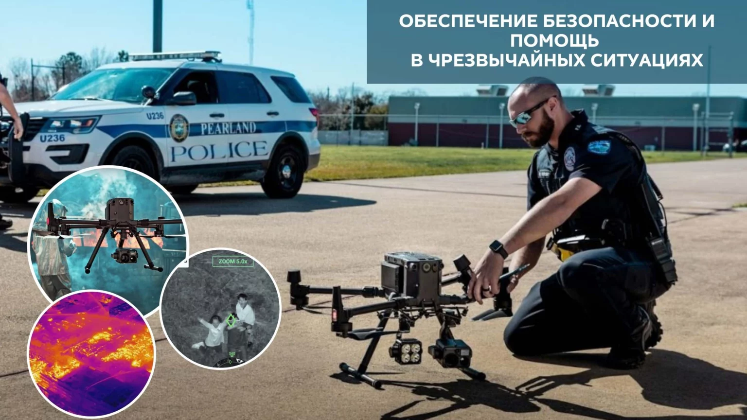 Обеспечение безопасности и помощь в чрезвычайных ситуациях с помощью дронов