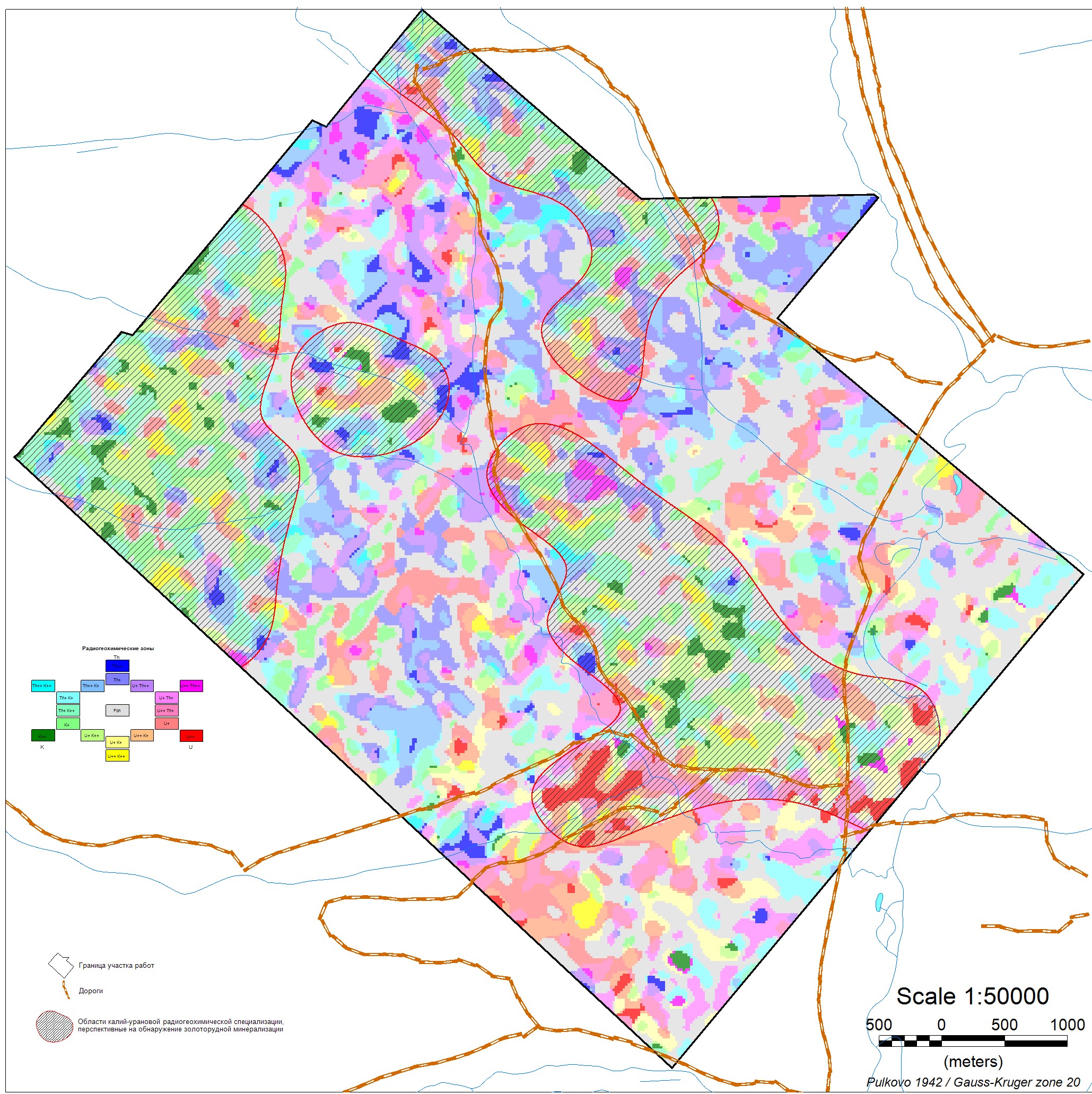 Карта вторичной радиогеохимической зональности