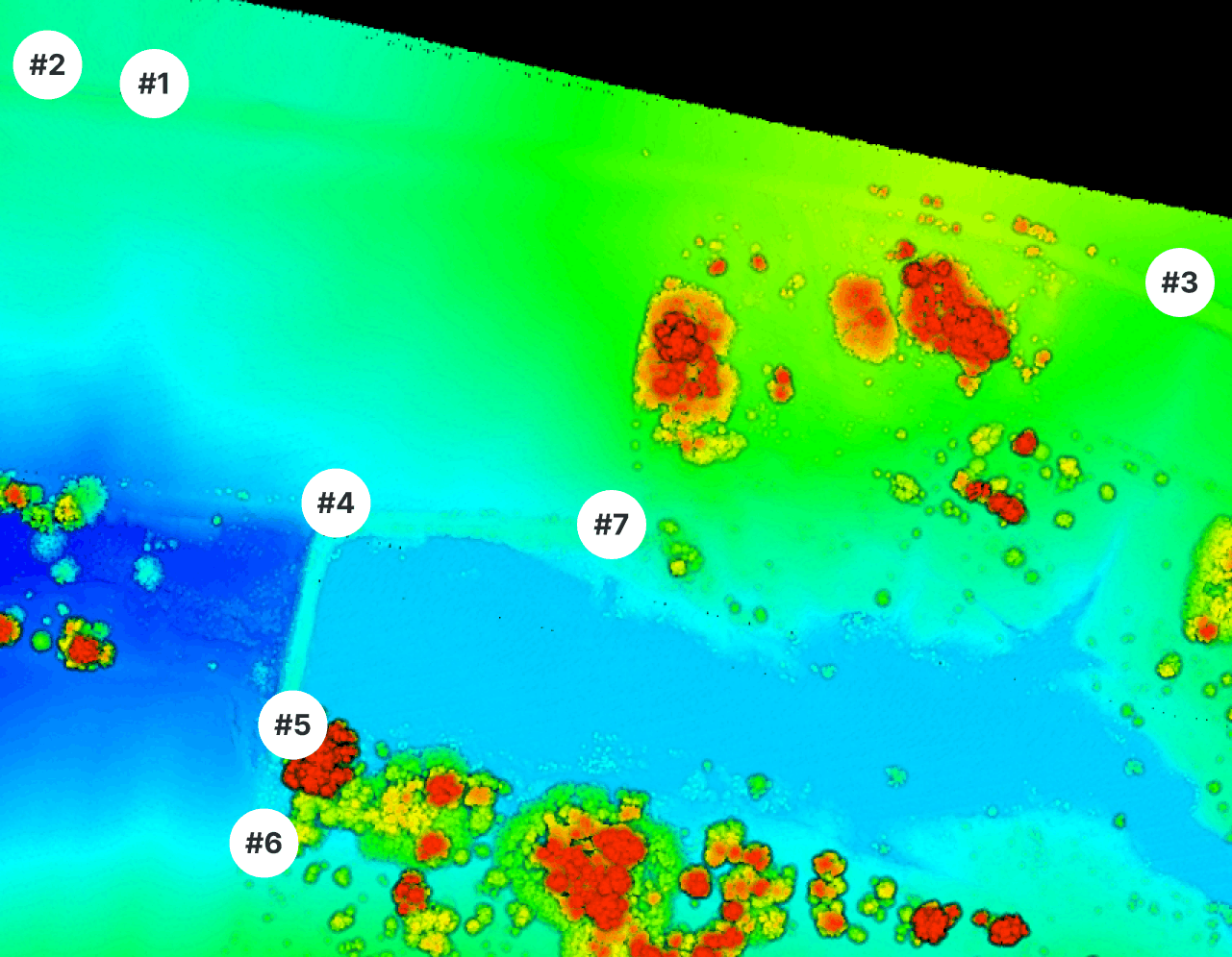 Схема расположения контрольных точек для измерения планово-высотной точности DJI Zenmuse L2 и DJI Zenmuse L3