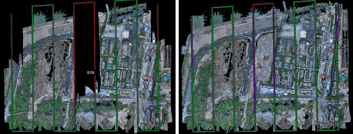 DJI Terra 5.2.0. Сравнение функции сглаживания